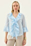 Buttoned Front Ruffled Blouse