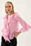 Buttoned Front Ruffled Blouse - 2