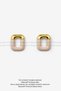 Beige & Gold Color Geometric Hoop Earrings – Modern Design, Stylish & Suitable for Daily Wear, Lightweight & Durable Women's Accessory Jewelry Model