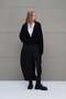 Black Double-Breasted Collared Knitwear Cardigan 18050 - 2