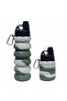 Silicone Collapsible Water Bottles, 500ml Portable Foldable Expandable Water Bottle Sports Cup