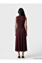 Plum High-Neck Crepe Dress by Güli̇s Gi̇yi̇m - 7