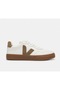 Women's White Sneaker Tan Sole Comfortable Lace-Up Casual - 2