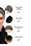 Ruffled Seamless Combed Cotton Bonnet Khaki - Women's Hijab Tie-On Bun Inner Bonnet - 7