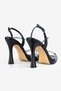 Women's Black Stone Platform Heeled Shoes - 4
