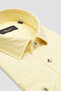 Costa Linen Cotton Linen Blend Comfort Fit Yellow Classic Collar Men's Plain Shirt - 2