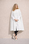 Women's Relax Fit Basic Sleeveless White Cashmere Coat Poncho - 6