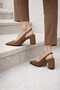 Women's Bitter Brown 7 Centimeter Heel Pointed Toe Women's Classic Leather Heeled Shoes Non-Slip Sole - 5