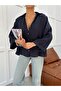 Women's Oversize Wide Collar Trendy Shirt - 8