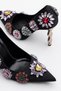 Evening Dress Heels Gold Heel Stone Embellished Evening Dress Black Heels - 2