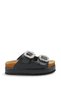 Selene Aria Women's Double Buckle Slippers 0012707 Black - 4