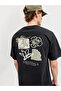 Men Black Graphic Cotton Crew Neck T-Shirt - 15