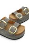 Adara Amara Women's Double Buckle Slippers 0012701 Khaki - 2