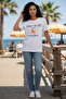 Printed Slim Fit Ecru 100% Cotton T-Shirt M8813298-80194