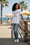 Printed Slim Fit Ecru 100% Cotton T-Shirt M8813298-80194 - 3