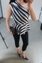 Zebra Pattern One-Shoulder Asymmetrical Blouse - 0985 - 2