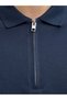 Men vy Blue Cotton Polo with Zipper - 3