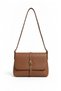 Tan Faux Leather Stylish Women's Shoulder Bag with Adjustable Strap