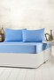 Lisa Elastic Fitted Blue Color Double Padded Sheet Set