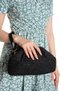 Women's Scholarship Straw Bag Portfolio Clutch Black Shoulder Bag Black Straw Bag with Hand and Shoulder Strap - 8