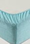Tekstilla Pink Elastic Fitted Turquoise Color Single Bed Sheet Set with Pillowcase - 2