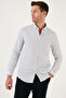 Checked Cotton Blend Button Collar Long Sleeve Slim Fit Shirt Men's SHIRT CF23S7497 - 3