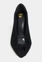 Po Black Suede Transparent Tape Detail Pointed Toe Women's Heeled Shoes - 6