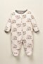 100% Cotton Unisex Baby 3-Piece Booties and Rompers Set with Cute Friends Pattern - 2
