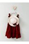 Girl's Crinkled Fabric Summer Dress and Hat Set in Red - 4