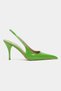 Mehru Green Patent Leather Belt Detail Pointed Toe Women's Heeled Shoes - 5