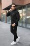 Slim Fit Diver Fabric Zippered Men's Tracksuit Set V Print