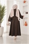 Women's Asymmetrical Gold Buttoned Hijab Skirt & Jacket Set Sb0027 - 5