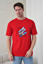 Men's Sun Mountain Nature Printed Round Neck Red T-Shirt - 4