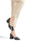 Shiny Navy Blue Patent Leather Mary Jane Thick Heeled Cross-Strapped Blunt Toe Shoes Tulia - 5