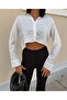 Women's Crop Satin Shirt - 6