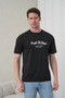 Men's Motivational Themed Predict the Future Gothic Lettering Round Neck Black T-Shirt - 4