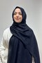 شال جاكار أسود من القطن والخيزران