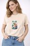 Women's Summer Sea-Themed Print Detailed Crew Neck Cotton T-Shirt