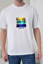 Men's Tropical Themed Palm Tree Printed Round Crew Neck White T-Shirt - 3