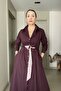 Soft Textured Full Buttoned Shirt Dress with Scarf Belt