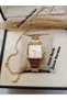 Vintage Design, Retro Model, Gold Color Case Women's Wristwatch, Gold Chain Strap, Number Detail - Su Yolu B:İlekli̇kli̇ - 2