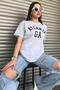 Women's Gray Atlanta Printed Oversize T-shirt - 3