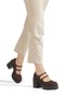 Bitter Coffee Color Suede Double Strap Mary Jane Shoes High Platform Heels Women's Shoes Ciza - 4