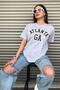 Women's Gray Atlanta Printed Oversize T-shirt - 4