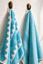Set of 2 100% Cotton Hand & Face Towels |   50X70 cm |   Geometric Patterned Towel Set - 2