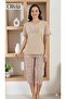Mi̇lan Short Sleeve Capri Pajama Set