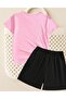 Girls' K-Rop Printed T-Shirt and Shorts Set - 2