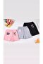 Girls' 07-Bow Printed 3-Piece Shorts