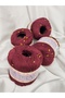 Pearl Cotton Burgundy Hand Knitting Yarn 50Gr. (4 Pieces) - Color: 2502 - 3