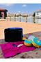 Neon Faux Leather & Colorful Transparent Pvc Washable Beach Bag with Wet and Sandy Item Pocket - 5